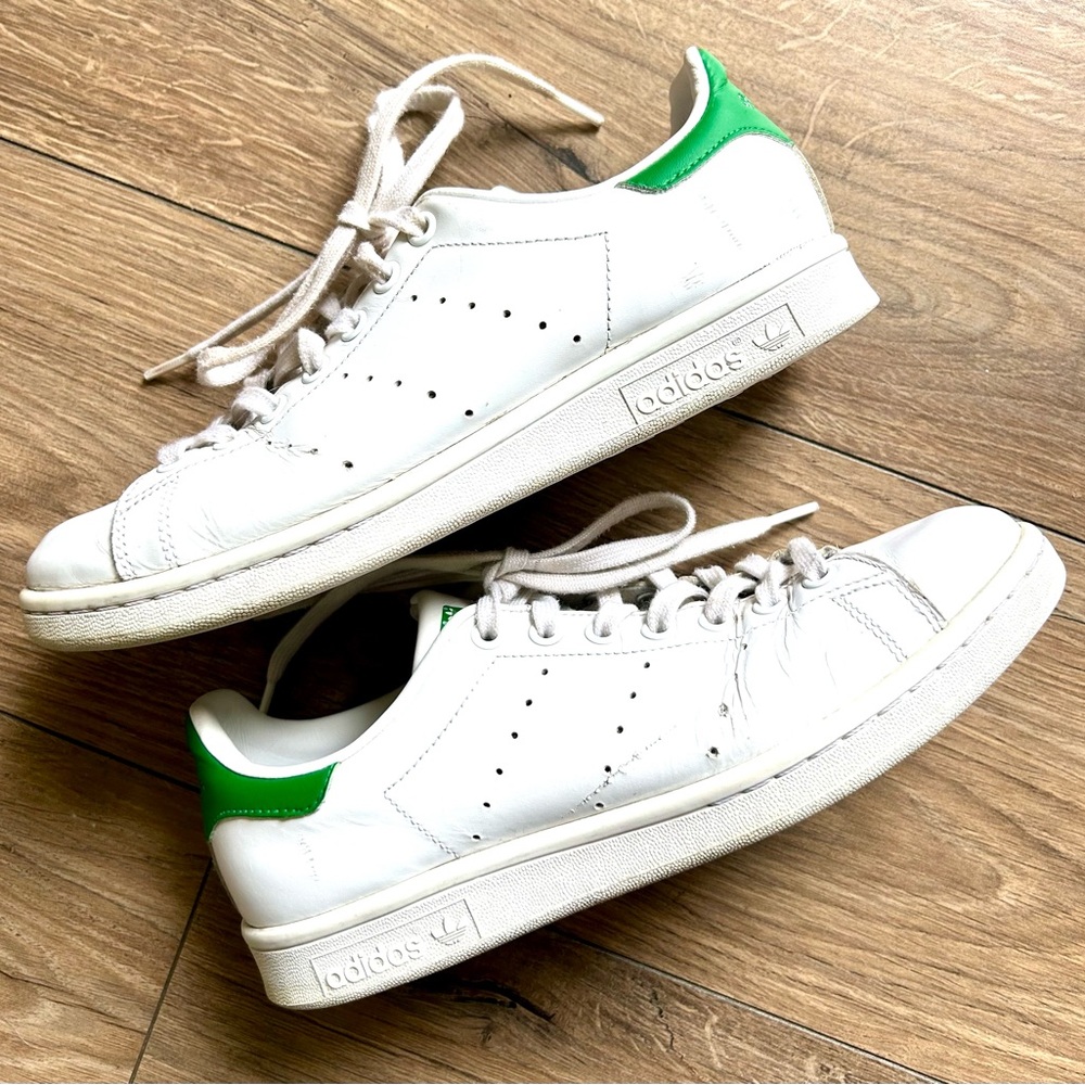 ADIDAS Stan Smith White and Green Women's Sneakers